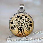 Tree Of Life Glass Cabochon Necklaces