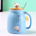 Cartoon Cat Mug With Lid