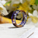 Juniper - Dried Flower Wood Resin Ring