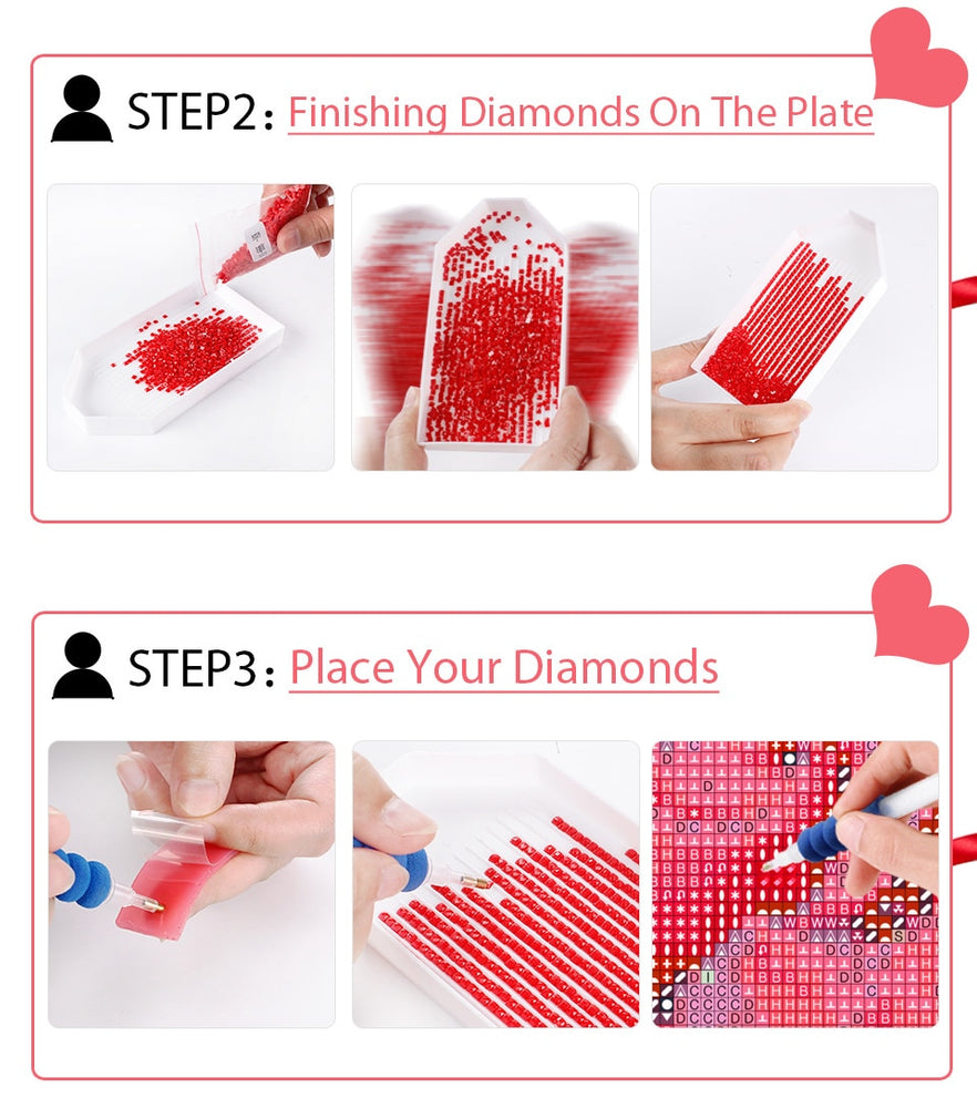 Shades Of Pink Rose - Diamond Painting Kit
