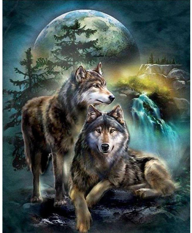 Moon Wolf - Diamond Painting Kit