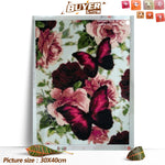 Regal Butterfly And Flower - Diamond Painting Kit