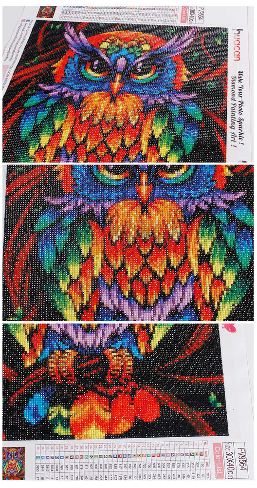 Rainbow Owl - Diamond Painting Kit