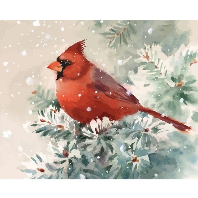 Bird In Snowfall - Paint By Number Kit