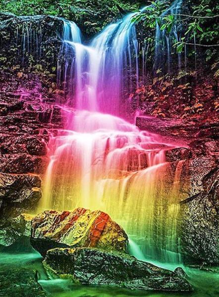Rainbow Waterfall - Diamond Painting Kit