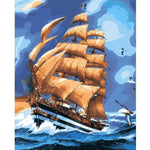 Sailboat In Waves - Paint By Number Kit