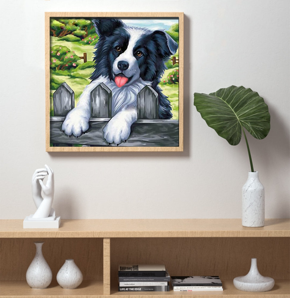 Happy Shepherd Puppy - Diamond Painting Kit