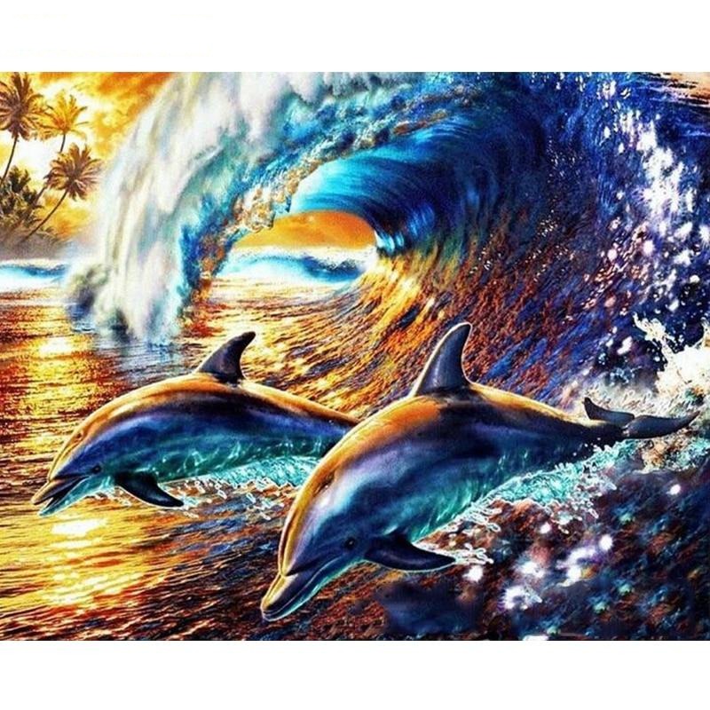 Dolphin Waves - Paint By Number Kit