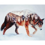 Mountain Reflection Wolf - Paint By Number Kit