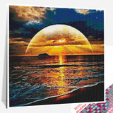 Cicular Seaside Sunset  - Diamond Painting Kit