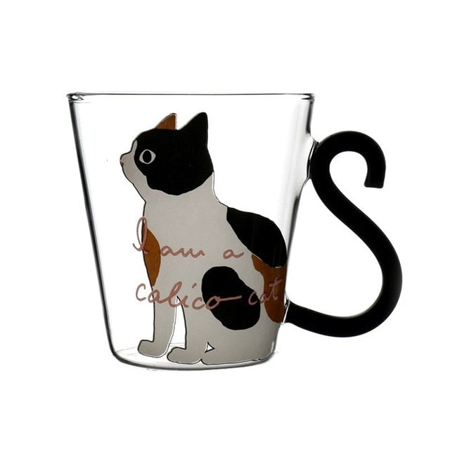Catsy - Cute Cat Glass Mug