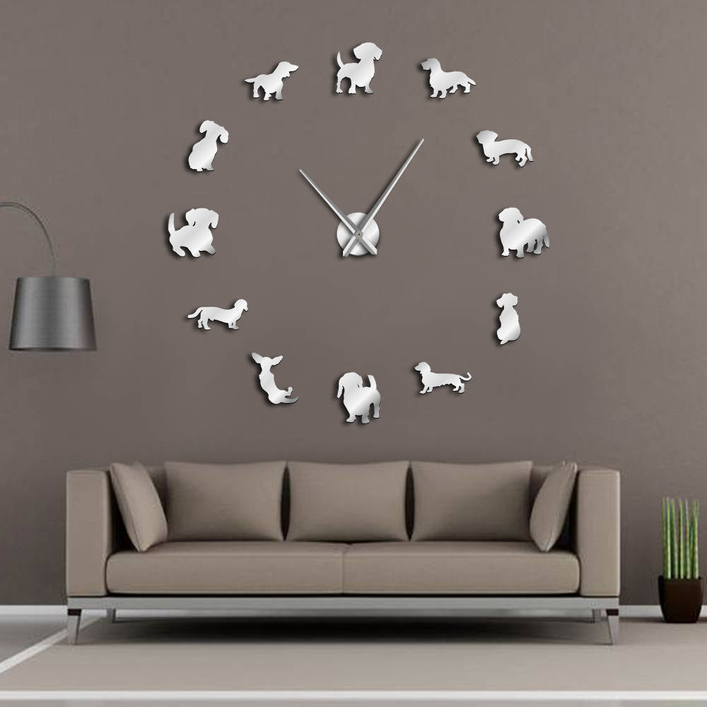 DIY Frameless Dachshund Dog Wall Clock