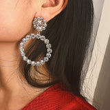 Round Pendant Drop Earrings