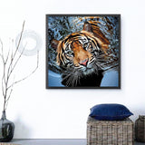 Swimming Tiger Diamond Painting Kit , Animal Diamond Painting Kit