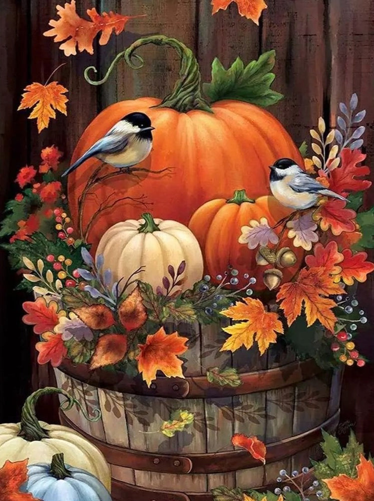 Pumpkin In Barrel - Diamond Painting Kit