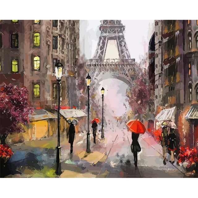 Walk To Eiffel Tower - Paint By Number Kit