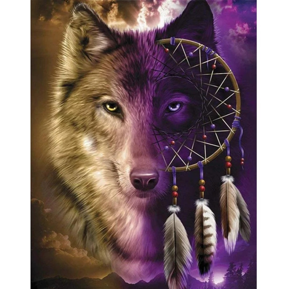 Wolf Feather Diamond Painting Kit